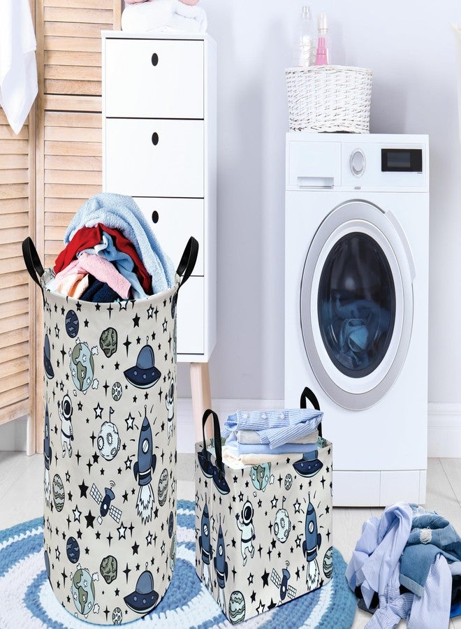 VAIVUSTO Rec Spaceman Print Box Hamper Storage Basket Collapsible Organizer Bin Gift Shelf Baskets for Home and Kitchen Storage - Image 3